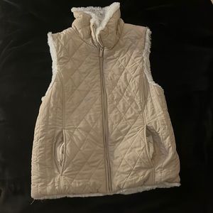 Weatherproof reversible vest.